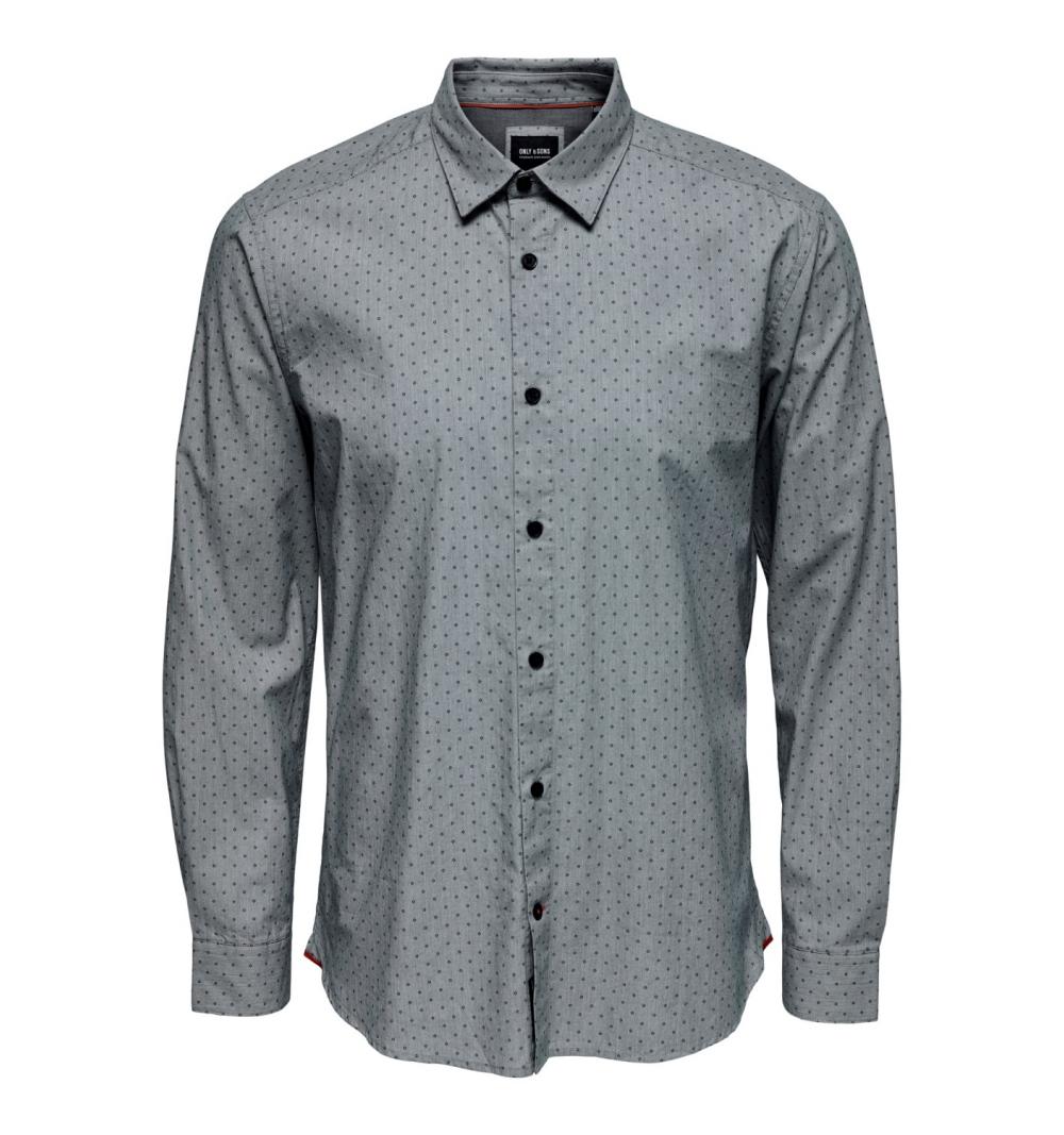 Only & sons onsdeon slim ctn ditsy ls shirt cs marino