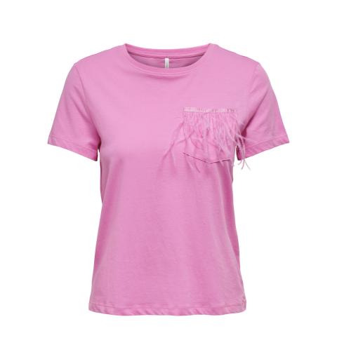 Only onlfeather s/s top jrs rosa