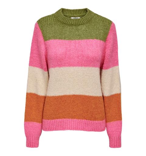 Jdy jdydinea vivi l/s stripe pullover knt naranja