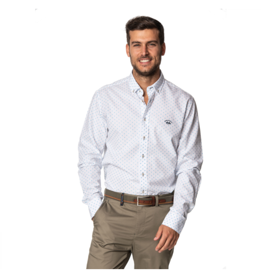 Spagnolo hombre cm 1644 c/boton jacquard smart blanco