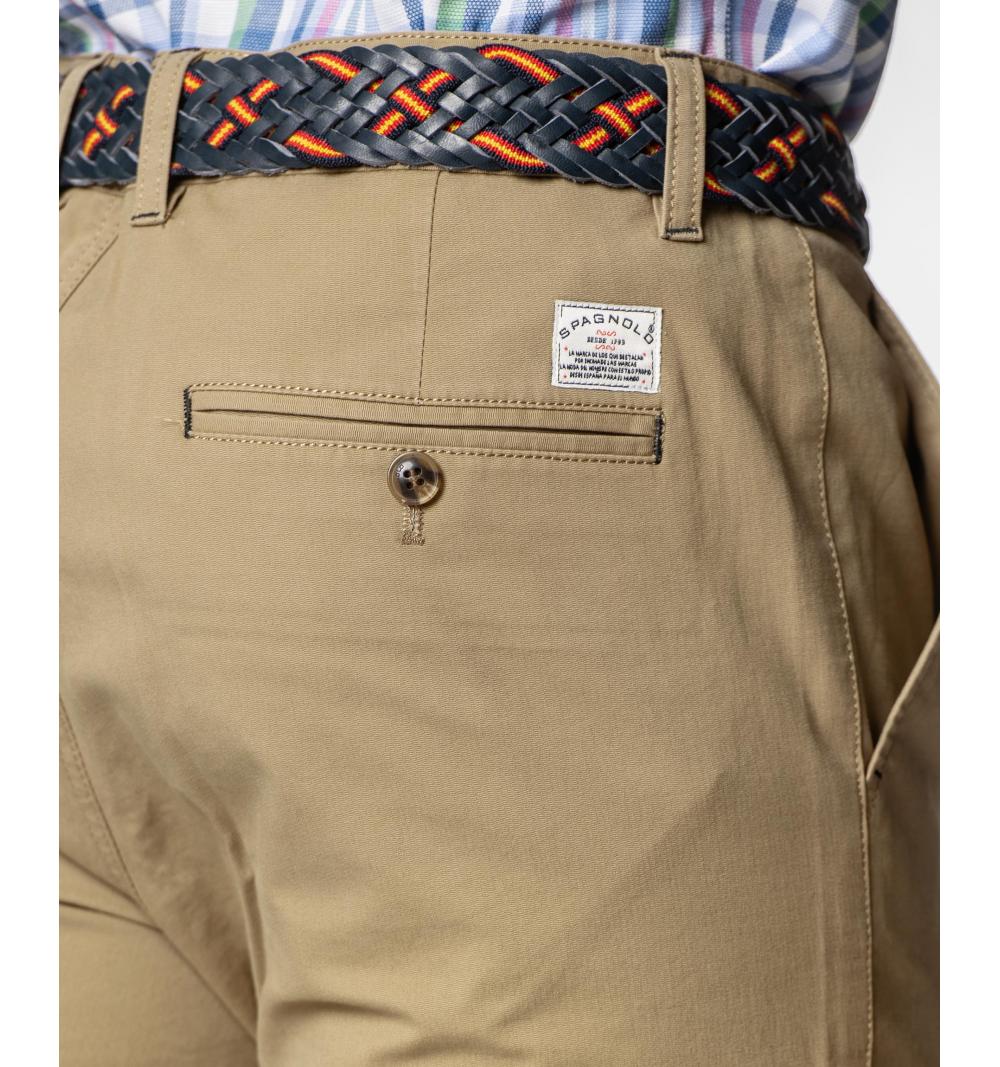 Spagnolo hombre pt 0688 chino slim estructura tostado