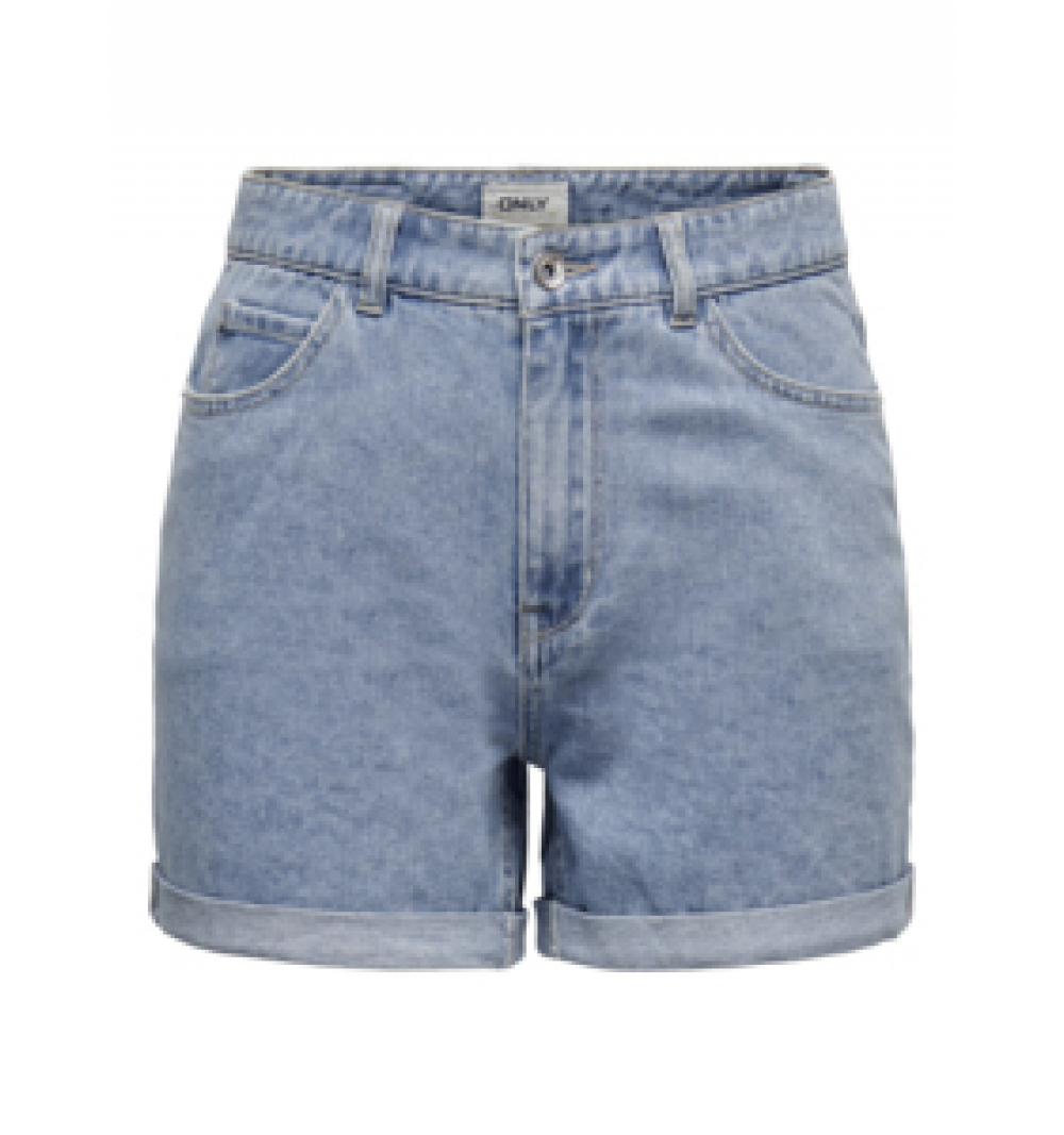 Only noos onlvega hw mom dnm shorts noos denim claro