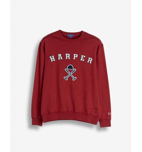 Harper & neyer sudadera retro burdeos