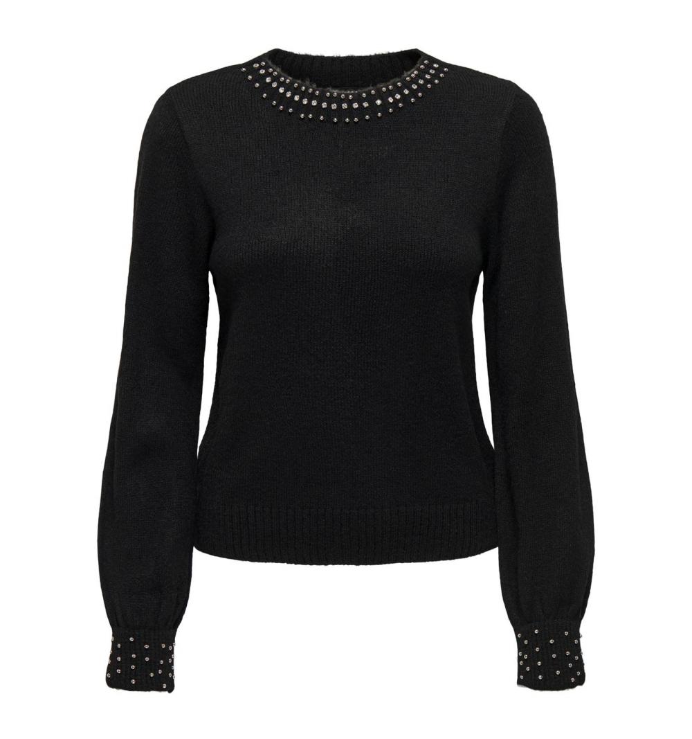 Only onlalessia ls bling o-neck knt negro