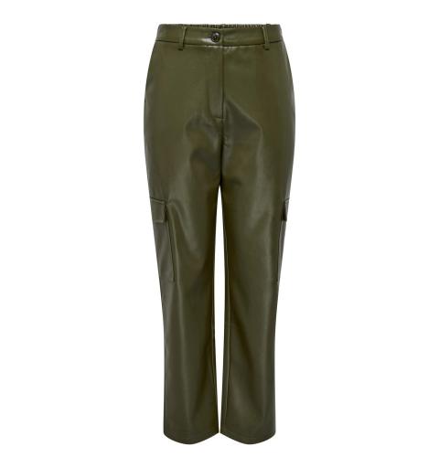 Only onlkim faux leather cargo pant cc otw verde oscuro