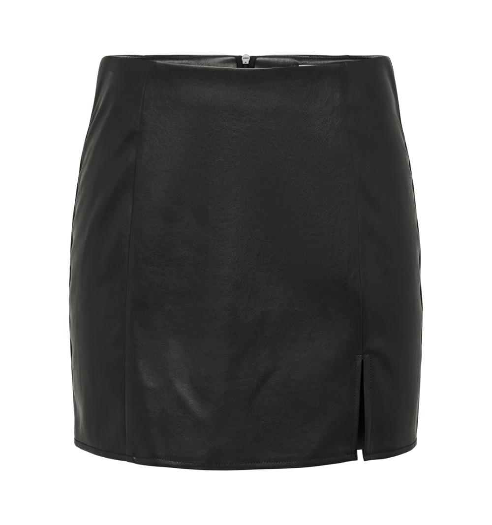 Only noos onlleni faux leather slit skirt pnt noos negro