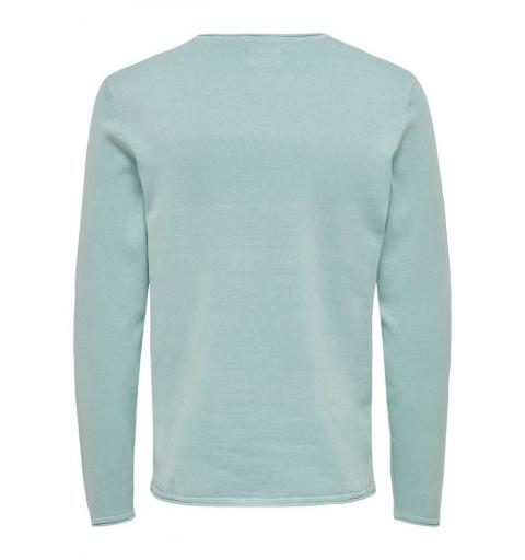 Only & sons noos onsgarson 12  wash crew neck knit noos verde agua