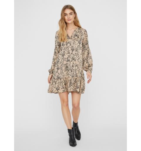 Veromoda vmkate ls short dress wvn beige