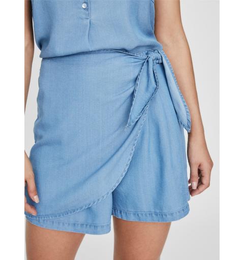 Veromoda vmlaura hr loose knot belt skort ga denim claro