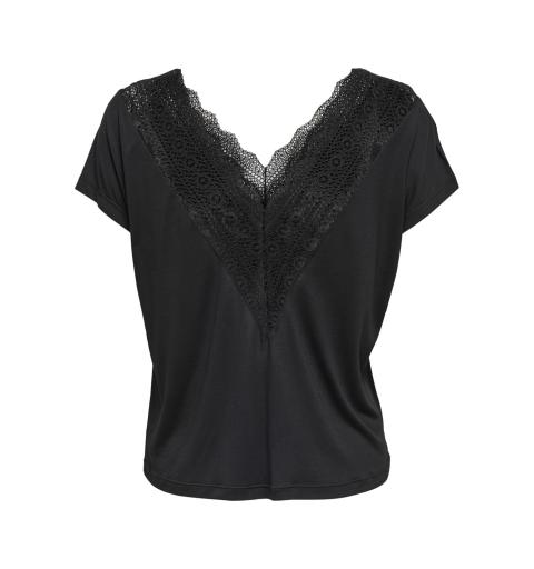 Only onlblake s/s lace mix top jrs negro