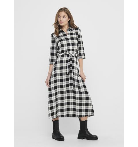 Jdy jdystay 3/4 midcalf shirt dress wvn negro