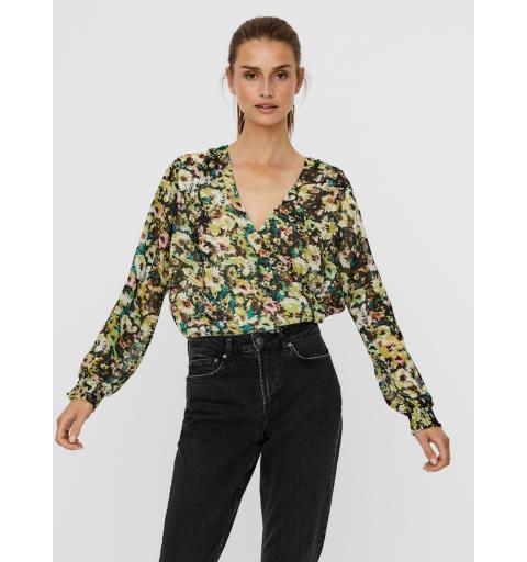 Veromoda vmnilla ls wrap top wvn ga verde