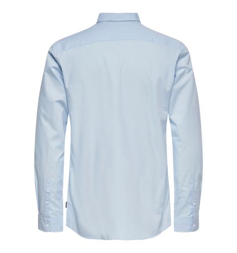 Only & sons onsluis ls basic poplin shirt celeste