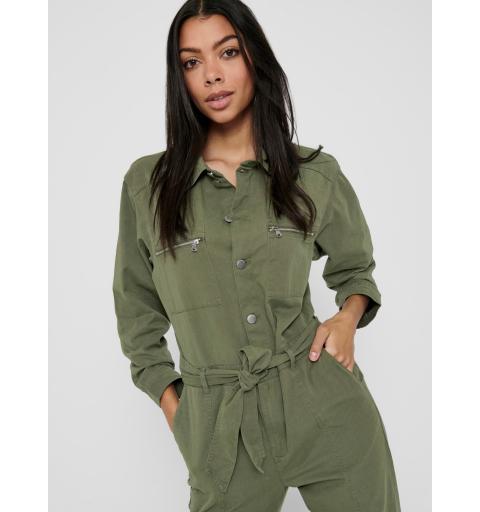 Jdy jdysophie life utility jumpsuit ankl pnt verde oscuro