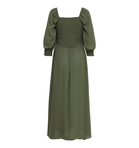 Jdy jdymina 3/4 smock ankle dress wvn verde oscuro