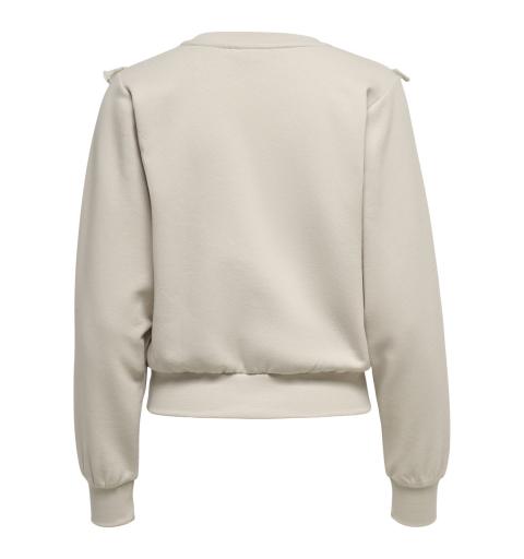 Only onlsavana life l/s frill o-neck swt tostado