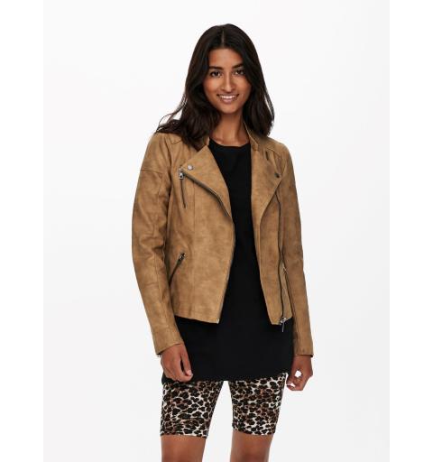 Only noos onlava faux leather biker otw noos marron