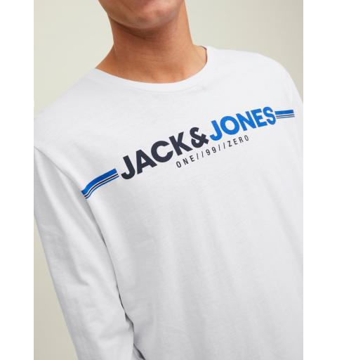 Jack&jones jcofrederik tee ls crew neck fst blanco