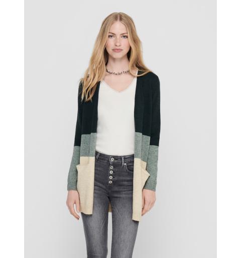 Only noos onlqueen l/s long cardigan knt noos verde oscuro