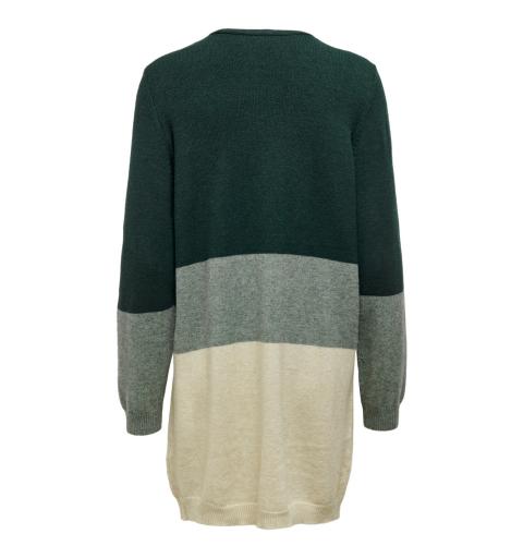 Only noos onlqueen l/s long cardigan knt noos verde oscuro