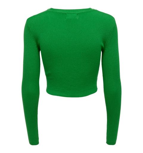 Only onlliza l/s peek-a-boo pullover knt verde