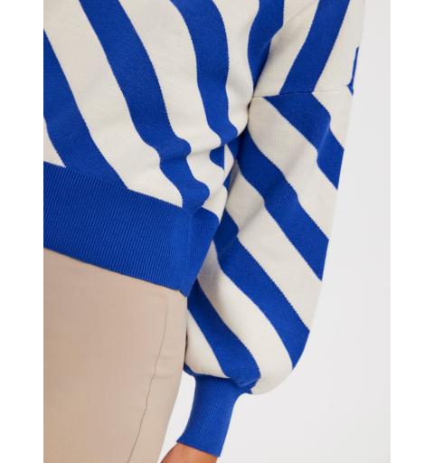 Veromoda vmlabi stripe ls mockneck blou. rep2 lcs azul