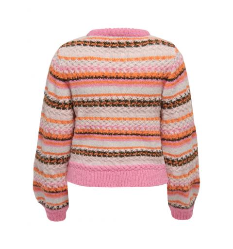 Only onlmabel life  l/s stripe pullover knt rosa