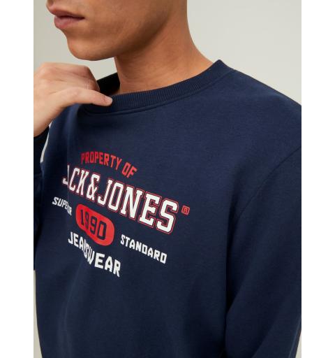 Jack&jones jjstamp sweat crew neck marino