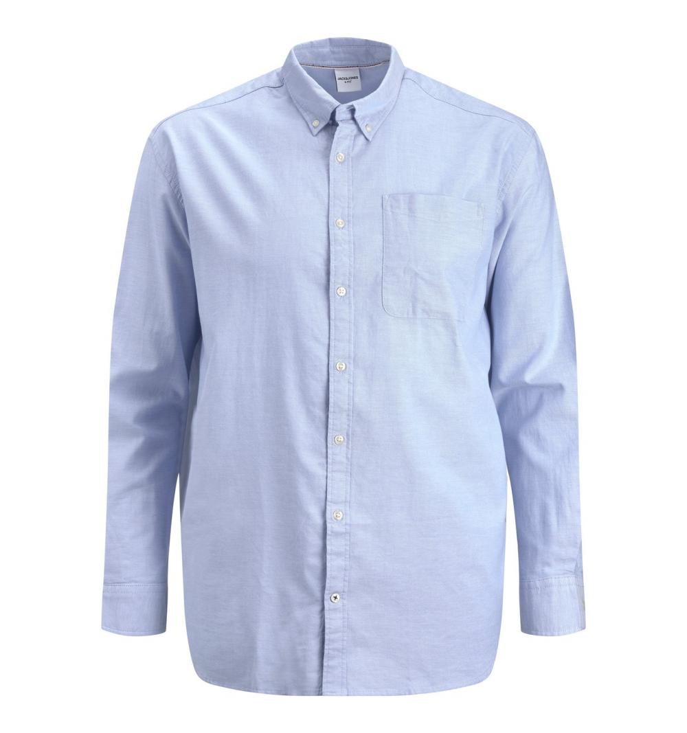 Jack&jones plus jjeoxford shirt l/s s21 ps noos celeste