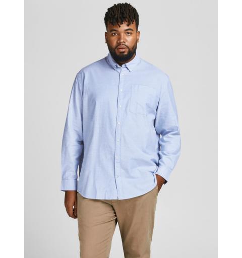 Jack&jones plus jjeoxford shirt l/s s21 ps noos celeste