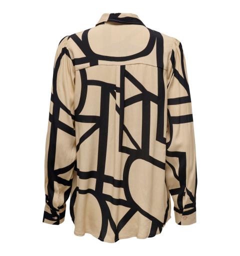 Only onlava l/s oversized shirt ptm beige