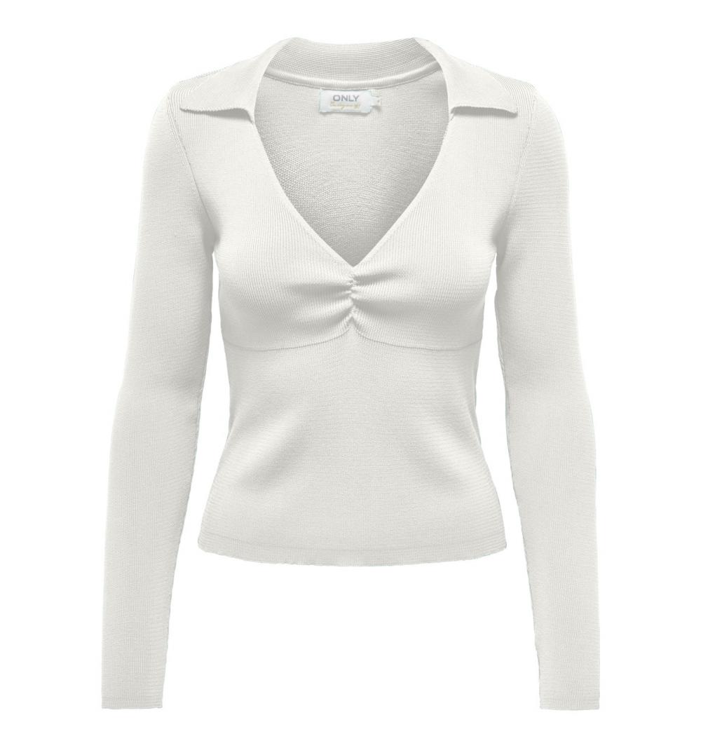 Only onlmelek ls v-neck collar cc knt blanco