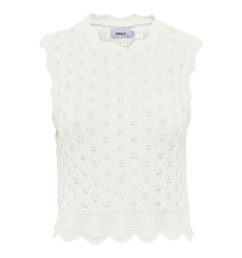 Only onlluna life sl o-neck tank knt blanco