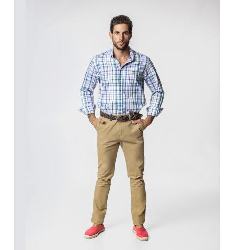 Spagnolo hombre pt 0688 chino slim estructura tostado