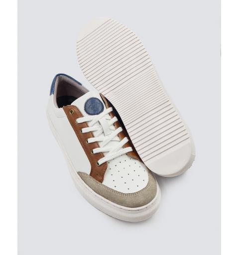 Spagnolo hombre zapatillas 3029 piel blanco