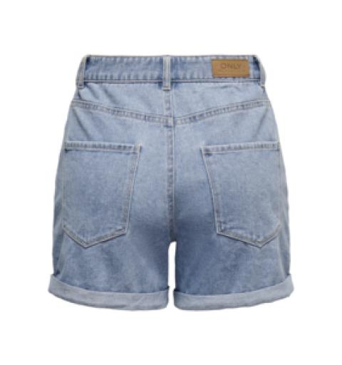 Only noos onlvega hw mom dnm shorts noos denim claro