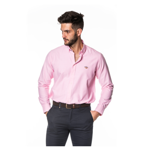 Spagnolo hombre cm c/boton bandera oxf. 8168 rosa claro