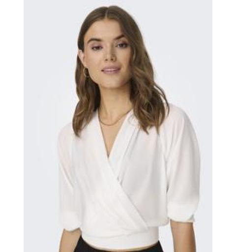 Only onljenny l/s wrap top ptm blanco