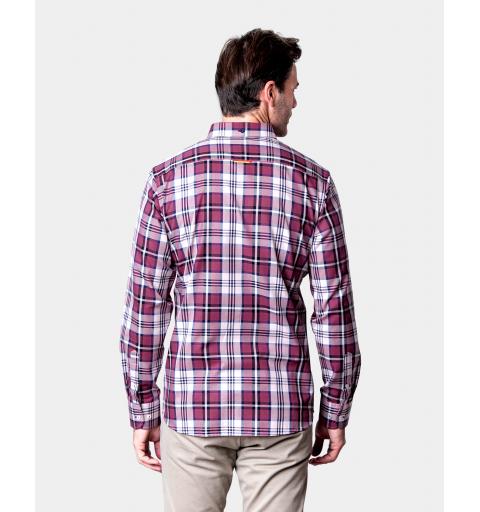 Spagnolo hombre cm 0025 c/boton gabardina cuadros rosa