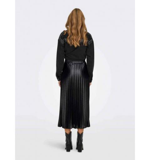 Only onllyon pleated shine skirt jrs noos negro