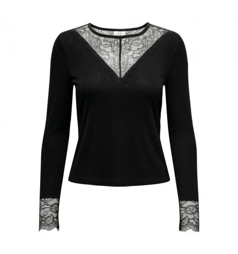 Jdy jdyroxy l/s lace top jrs noos negro