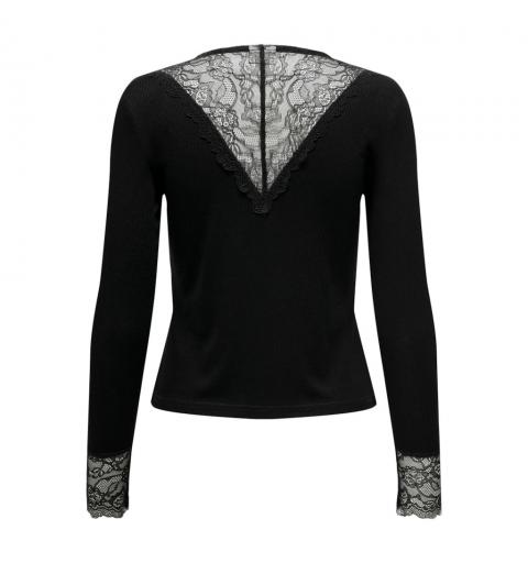 Jdy jdyroxy l/s lace top jrs noos negro