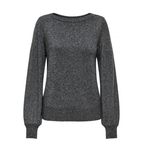 Jdy jdyrue glitter l/s boat pullove knt noos gris