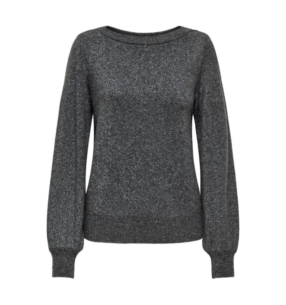 Jdy jdyrue glitter l/s boat pullove knt noos gris