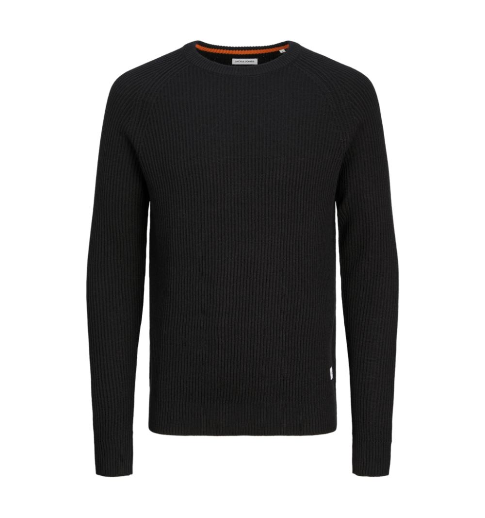 Jack&jones jjpannel knit crew neck aw24 negro