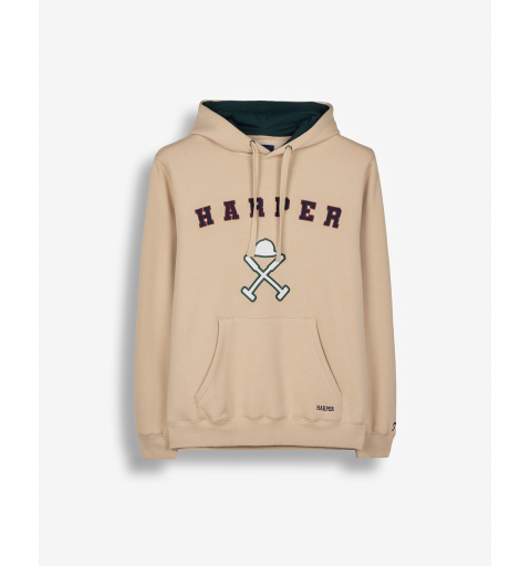 Harper & neyer sudadera retro hoodie camel