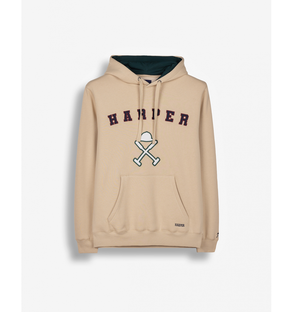 Harper & neyer sudadera retro hoodie camel