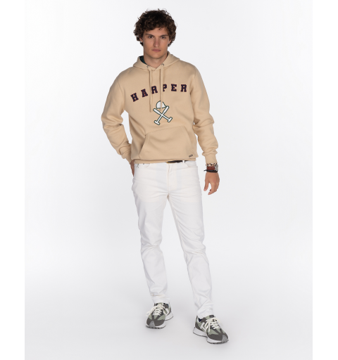 Harper & neyer sudadera retro hoodie camel