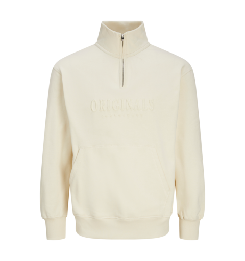 Jack&jones jorfrederiksberg sweat quarter zip spa blanco