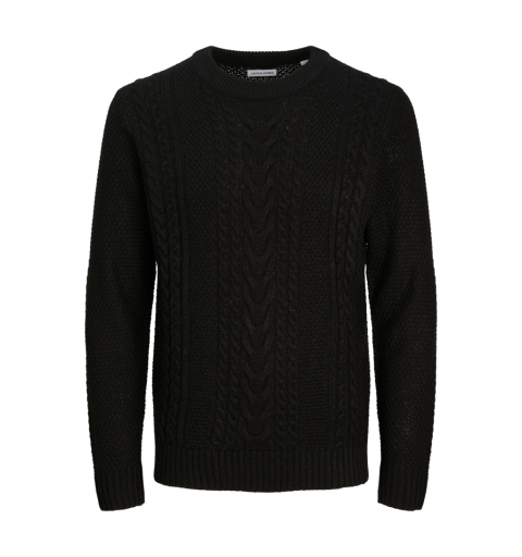 Jack&jones jjcraig knit crew neck aw24 negro